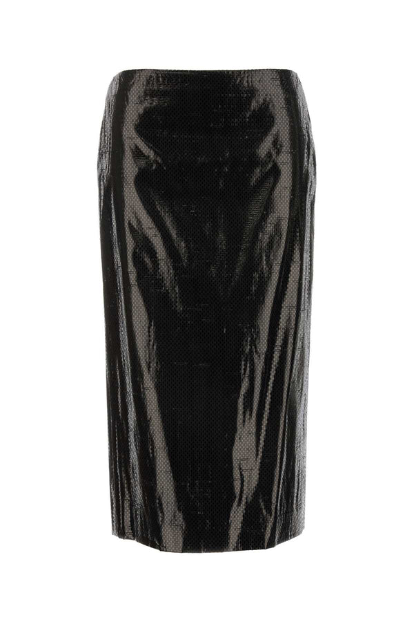 Alexander McQueen Exterior: 86% Silk skirt in black