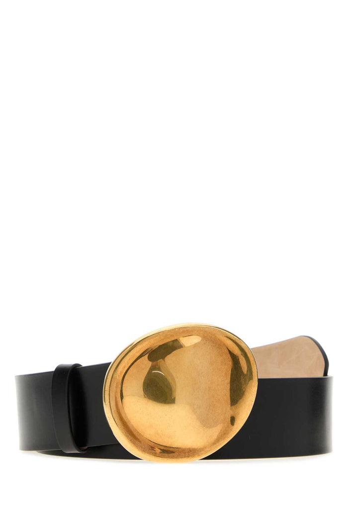 Black Leather Keefe Belt Cinture