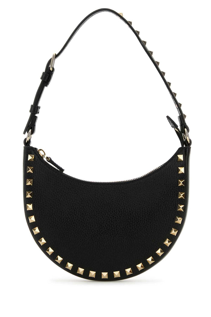 Black Leather Rockstud Handbag 0no Borse A Mano