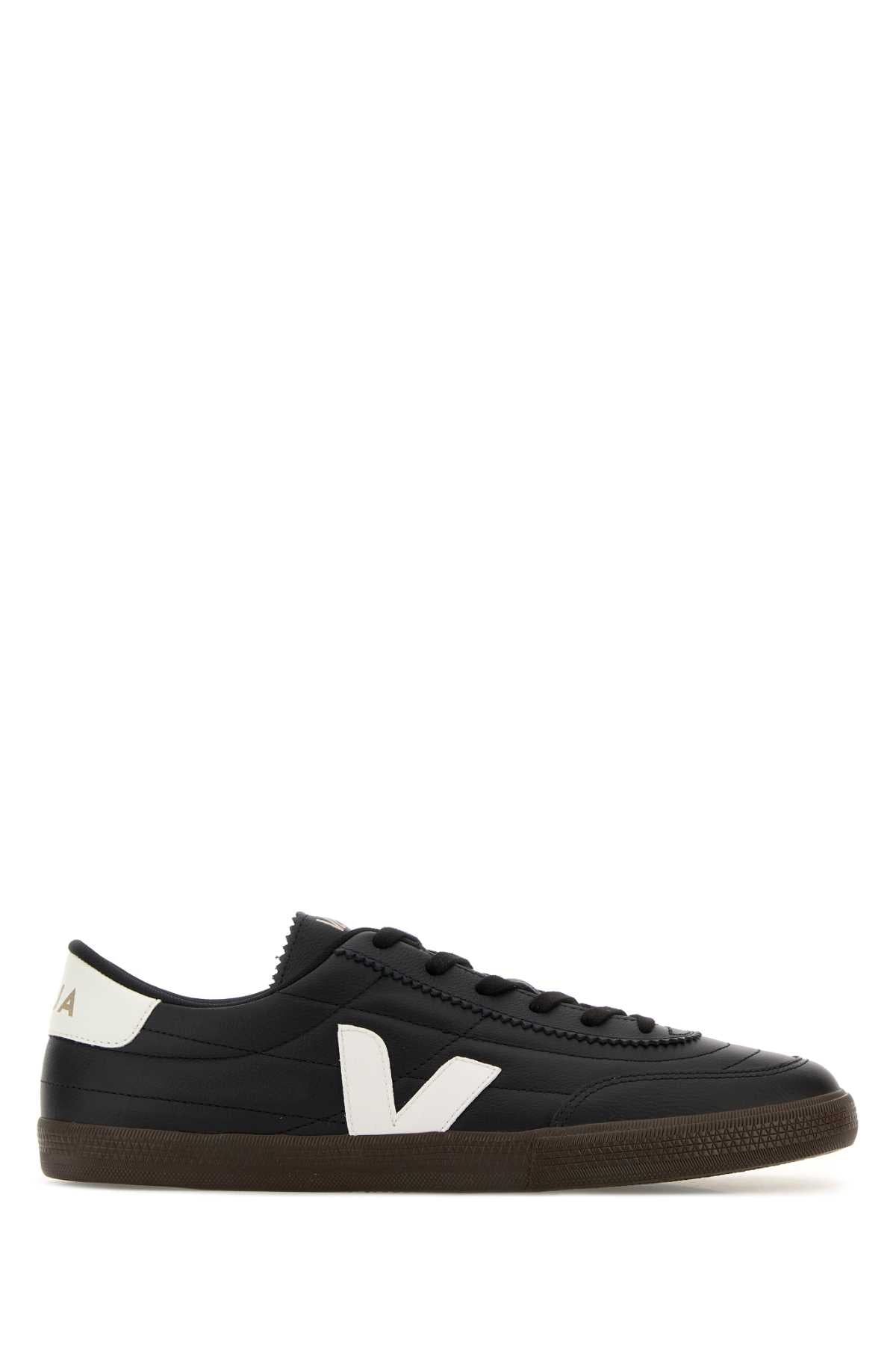 Black Leather Panenka Sneakers Blackwhite