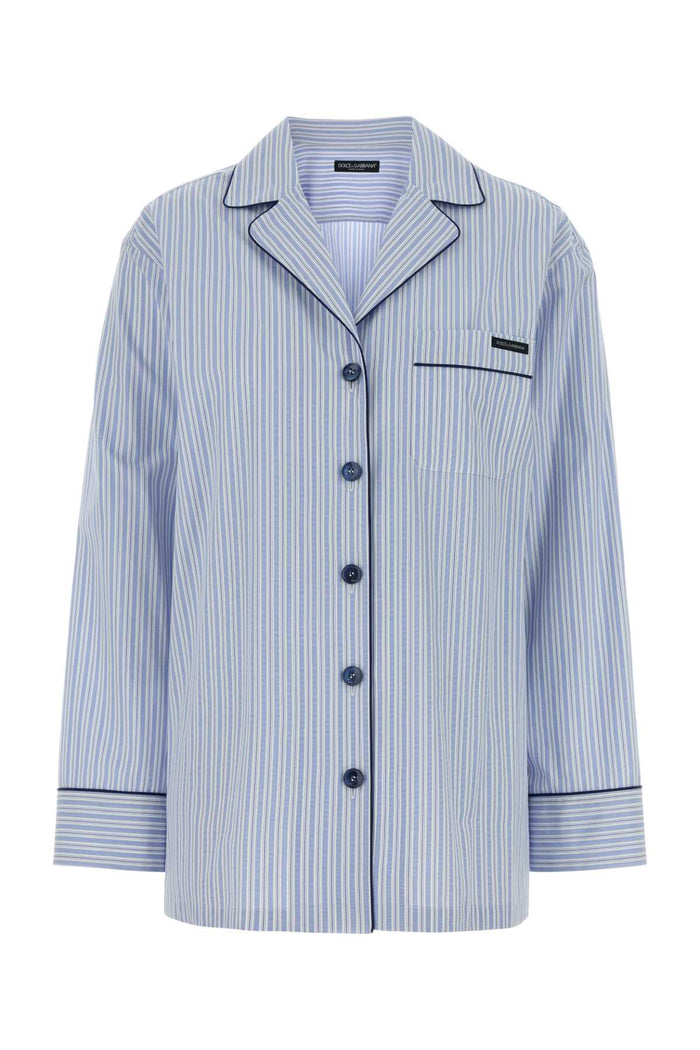 Embroidered Cotton Blend Shirt Rigato Exterior: Silk Camicie