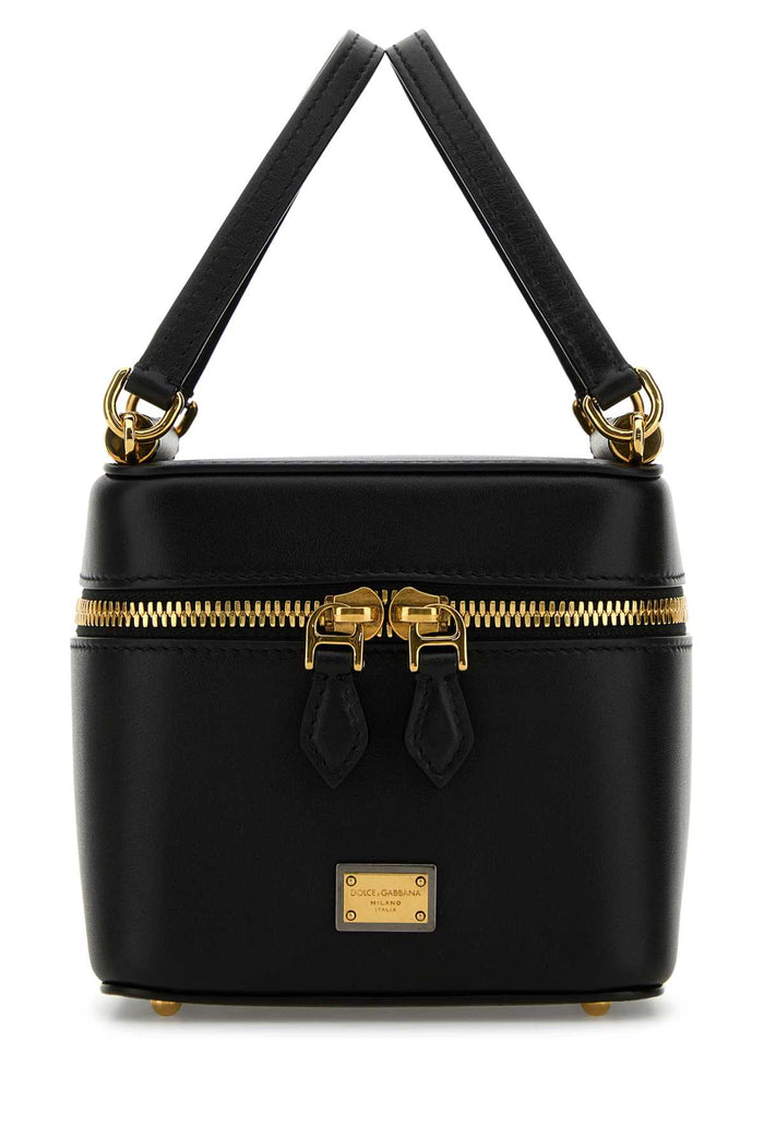 Black Leather Sicily Cube Handbag Nero Borse A Mano