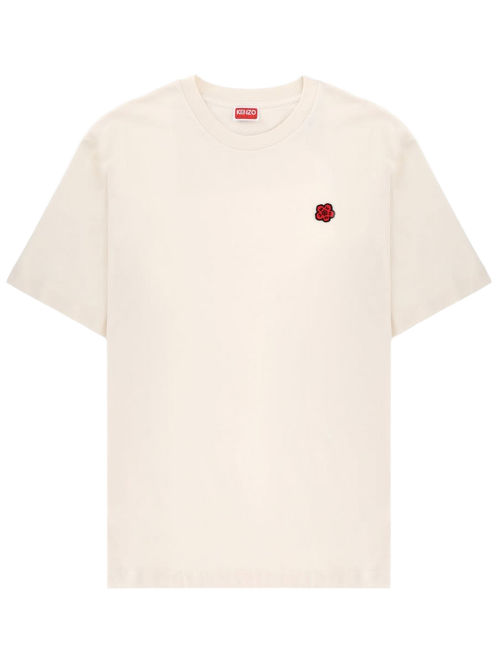 T-Shirt With Boke Flower Embroidery Powder Cotton T-shirts