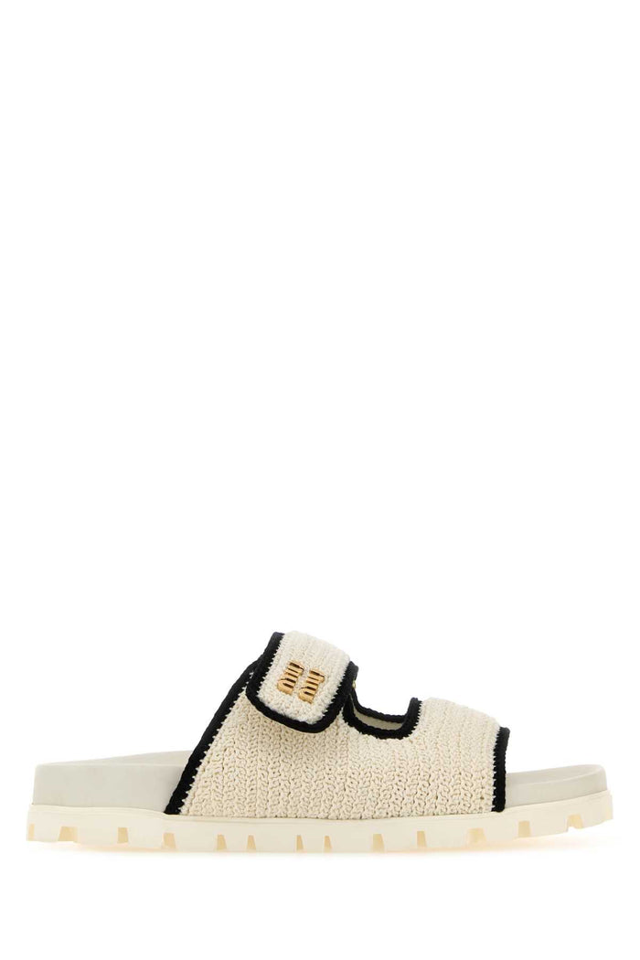 Ivory Crochet Slippers Avorionero Sandali