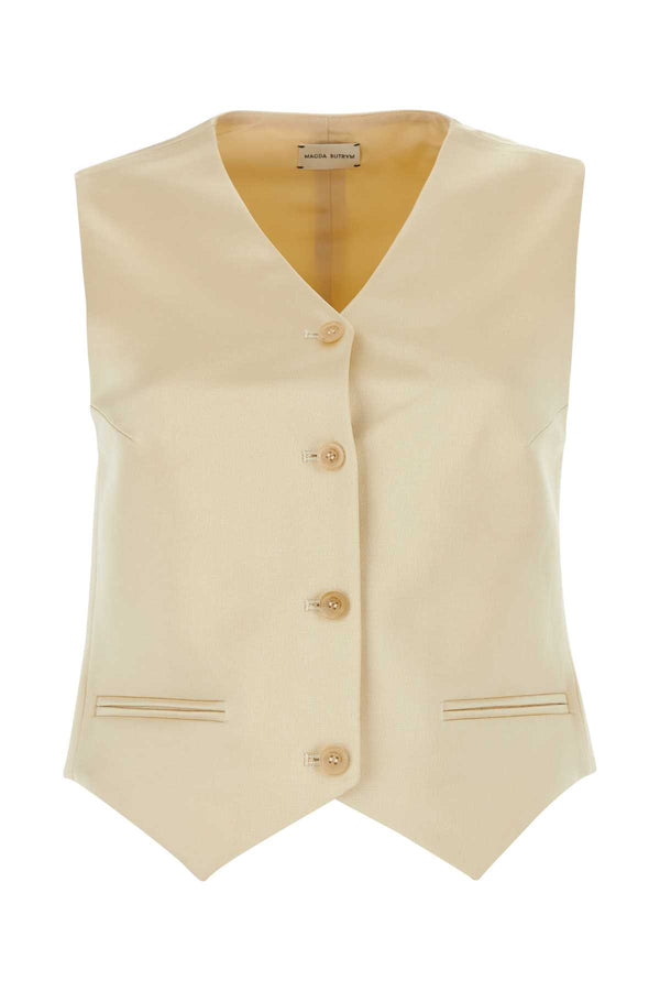 Magda Butrym Exterior: 57% Cotton 43% Viscose; Lining: 100% Silk vest in cream