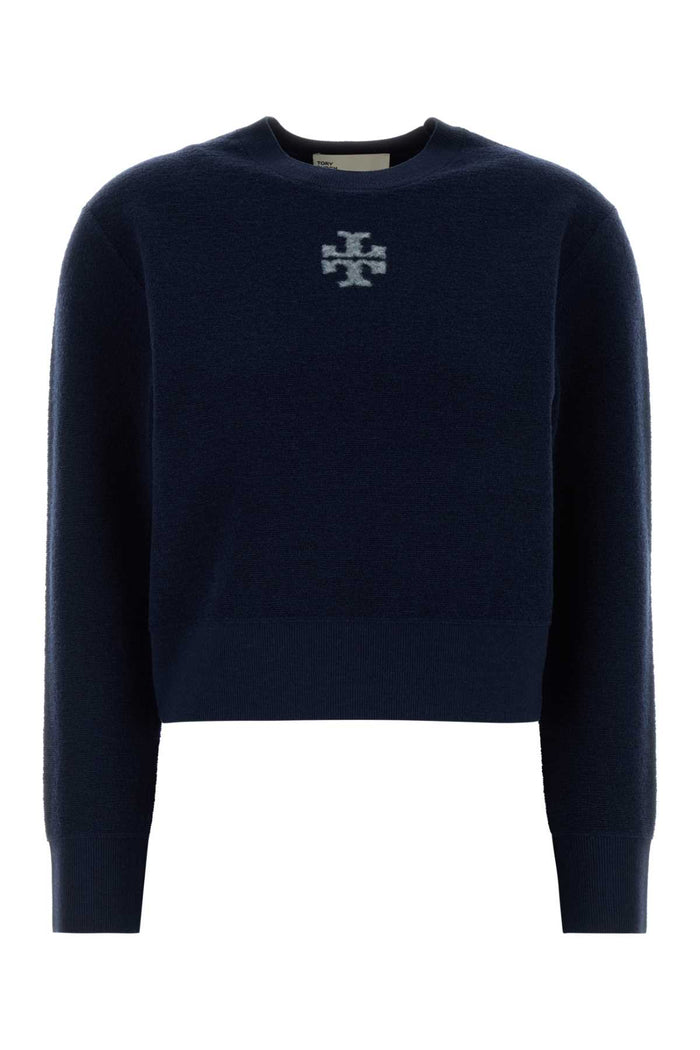 Navy Blue Wool Blend Sweater Exterior: Polyester Maglieria