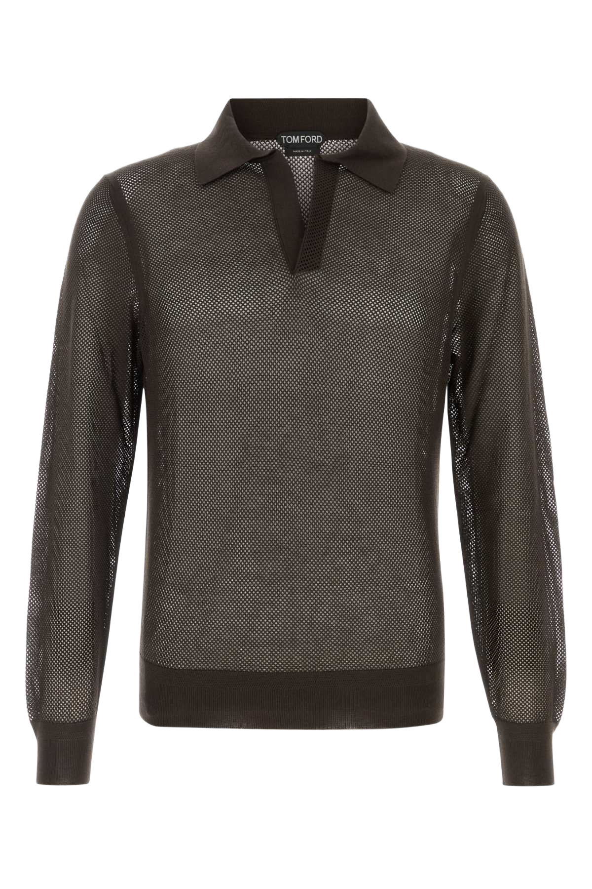 Chocolate Mesh Polo Shirt Silk Cotton
