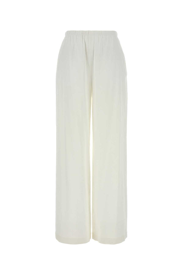 Max Mara 62% Linen trousers in white