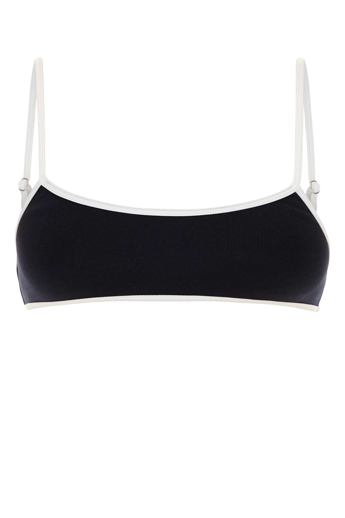 Midnight Blue Stretch Nylon Bikini Top Blubianco Intimo