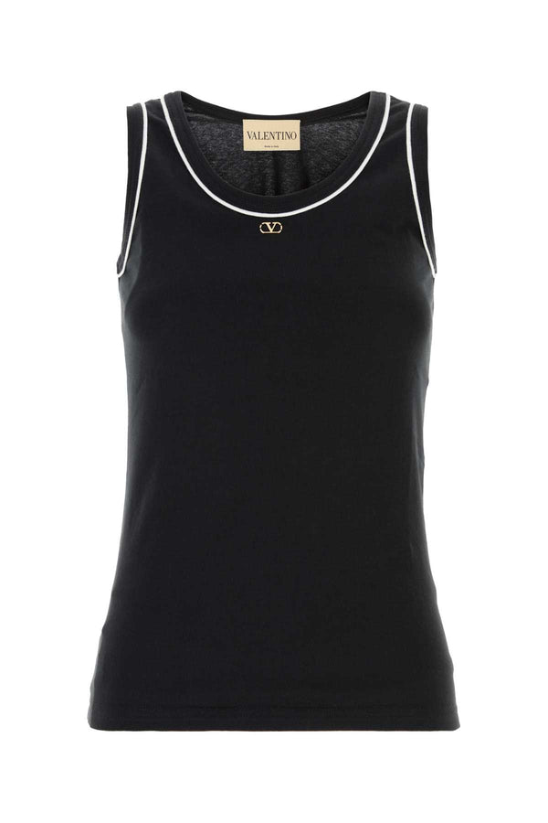Valentino Garavani 100% Cotton tank top in black