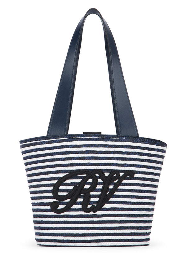 Roger Vivier Straw Straw tote bag in navy