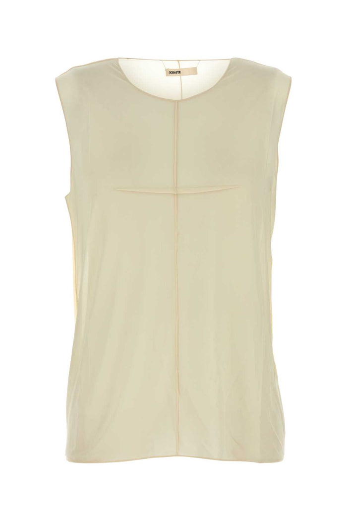 Cream Stretch Cupro Allo Top Antiquewhite Exterior: Elastane Maglie