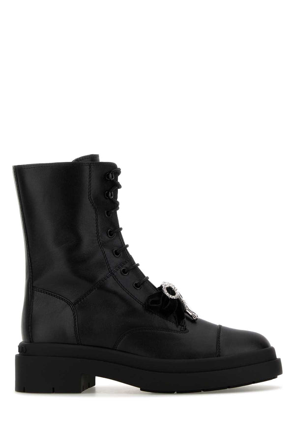 Jimmy Choo Flat Leather boot in black