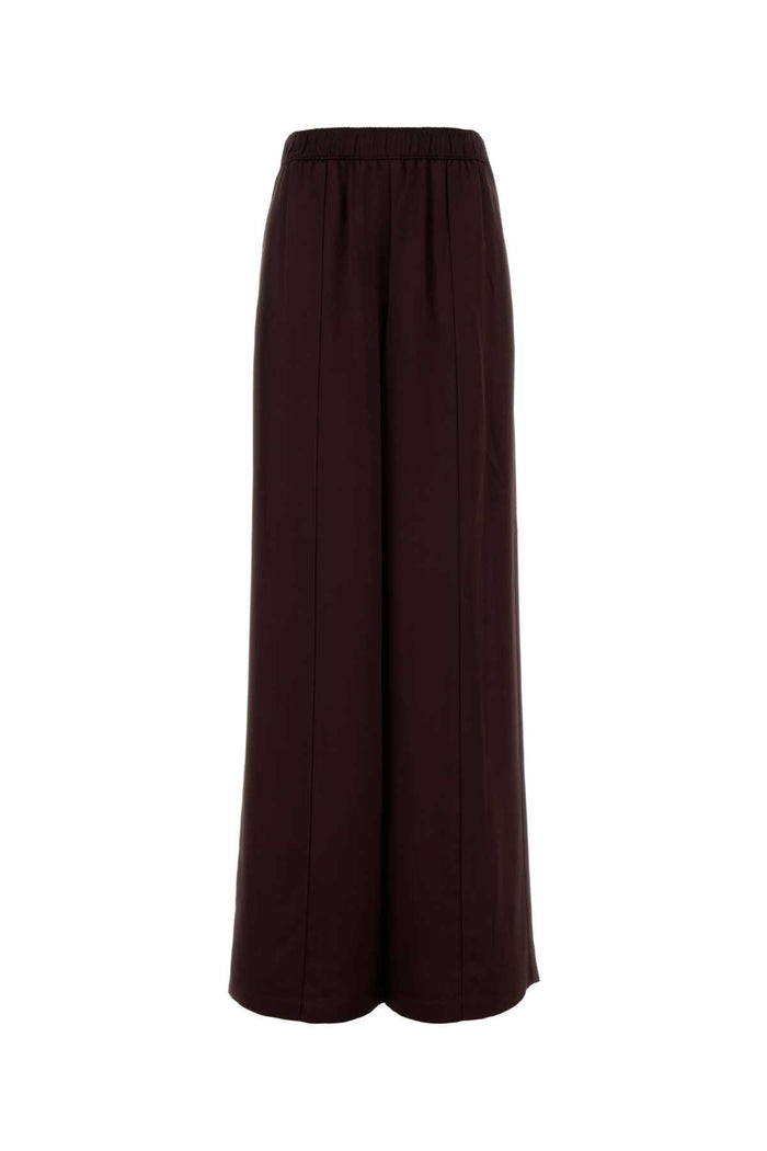 Burgundy Satin Wide-Leg Pant 600 Viscose Exclusive Of Trim Pantaloni