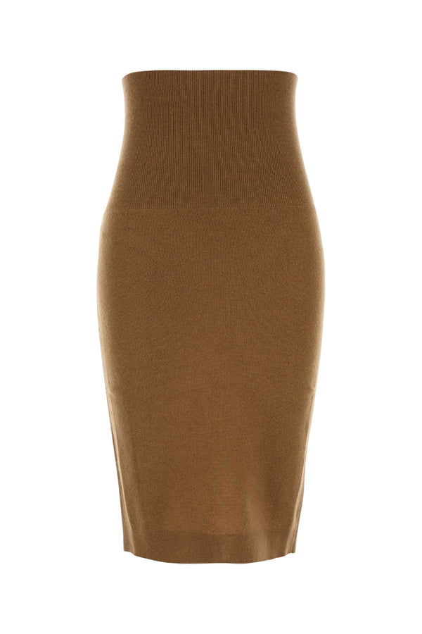 Camel Virgin Wool Gonne