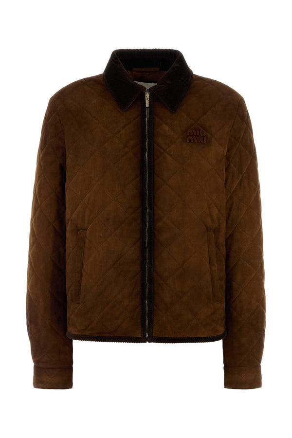 Miu Miu Pelle Exterior: 100% Lamb. Lining: 100% Viscose jacket in brown