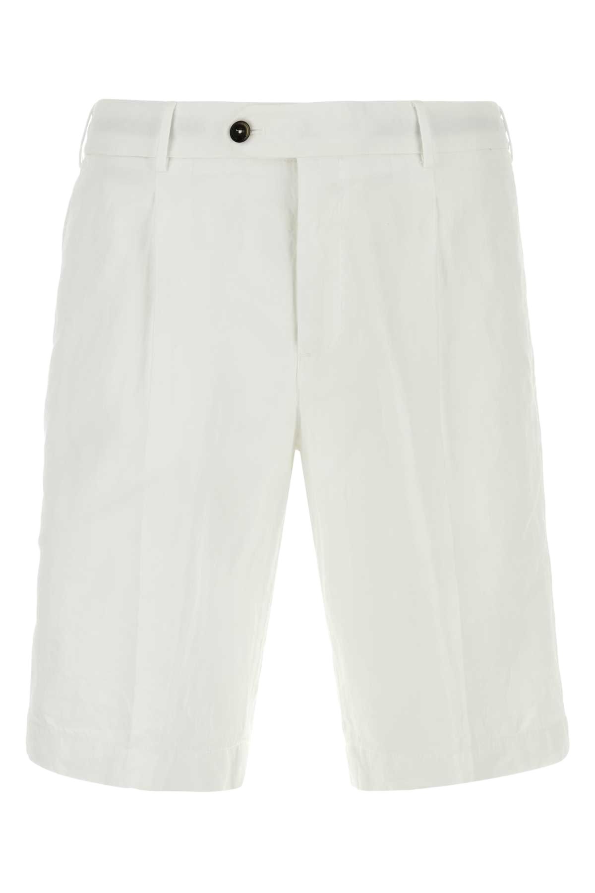 White Lyocell Blend Bermuda Shorts Y010