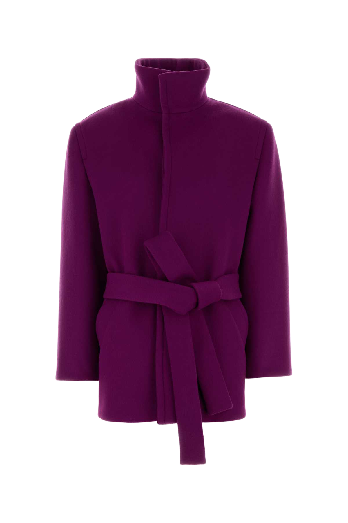 Tyrian Purple Wool Coat Violet Exterior: Lining: Silk Cappotti