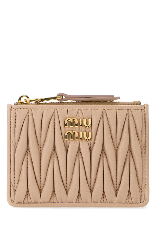 Pink Nappa Leather Card Holder Cipria Extra-accessori