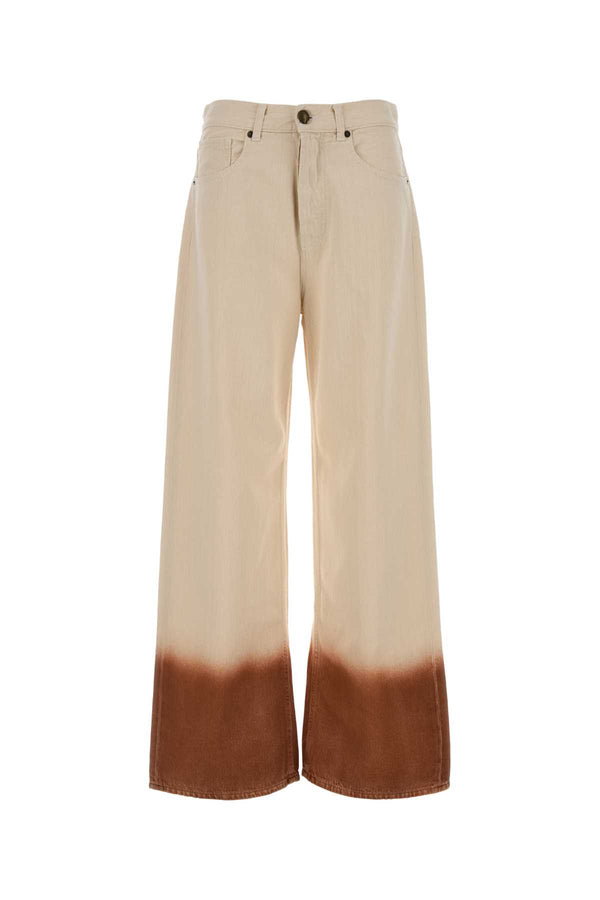 Alanui Eden 100% Cotton jeans in beige