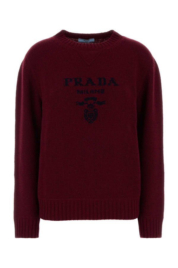Prada 70% Virgin wool 30% Cashmere sweater in burgundy