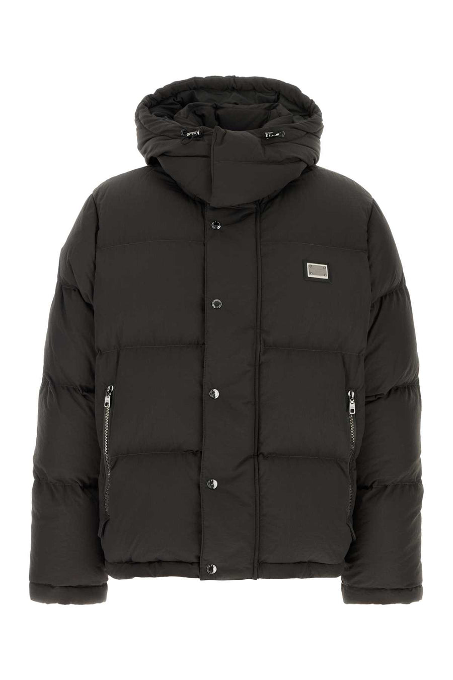 Dolce & Gabbana Exterior: 97% Nylon 3% Polyurethane; Lining: 100% Polyester; Padding: 90% Down 10% Feather down jacket in black