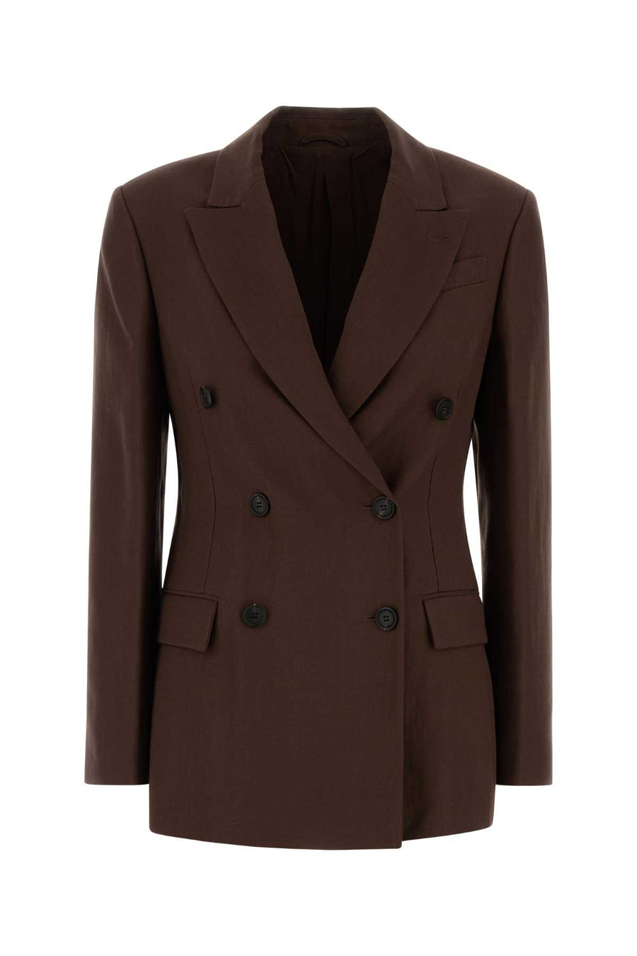 Brunello Cucinelli Exterior: 72% Viscose 28% Linen; Lining: 74% Acetate 24% Silk blazer in brown