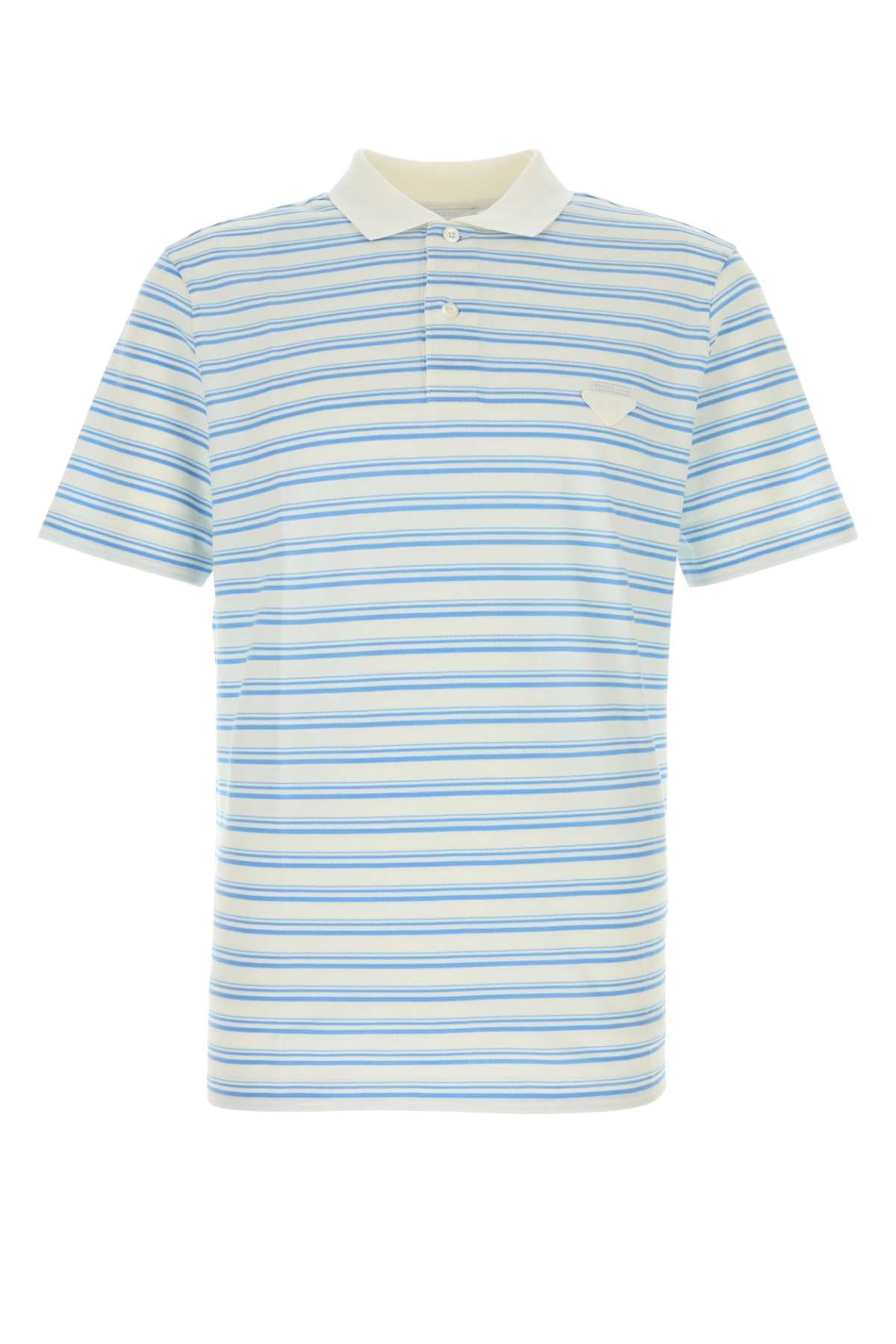 Embroidered Piquet Polo Shirt Biancoceleste Co-trochusniloticus Maglie