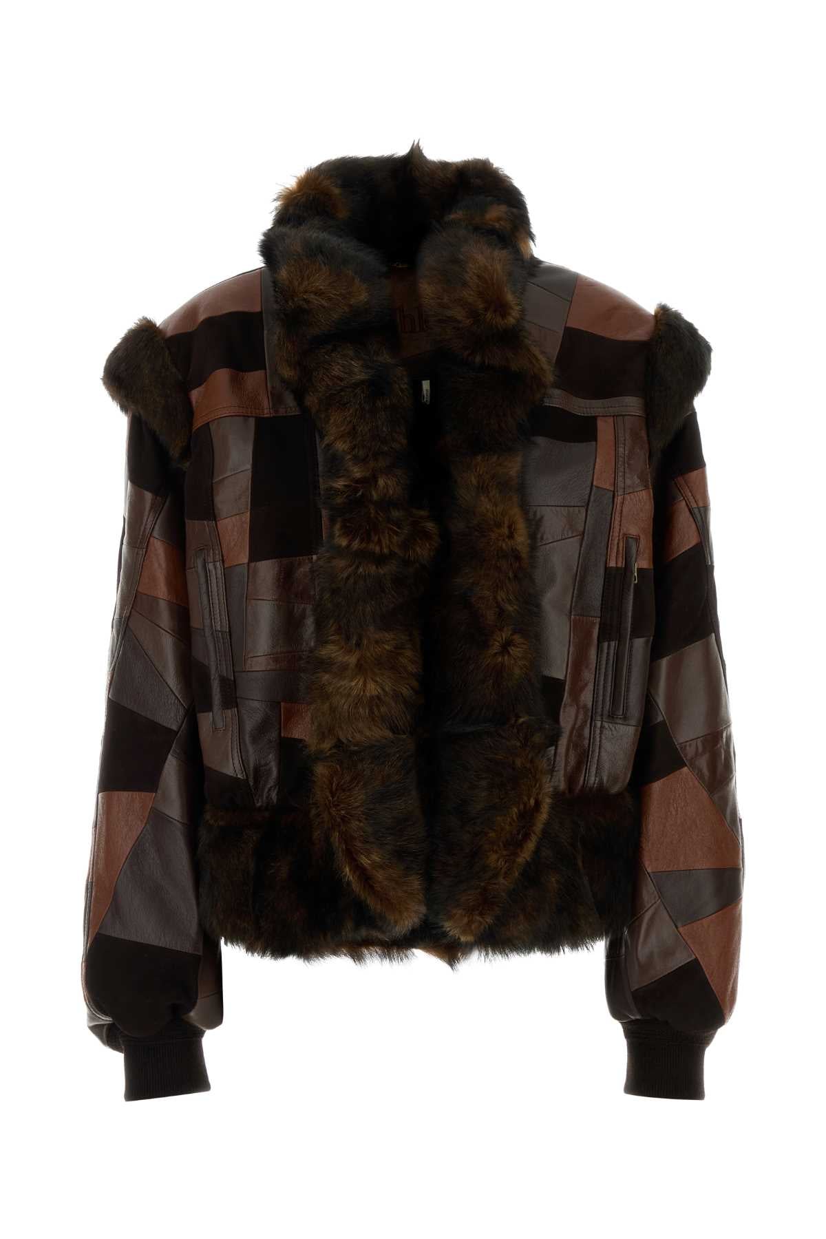 Multicolor Leather Jacket Farawaybrown Exterior: Lamb Lining: Cupro Giubbini