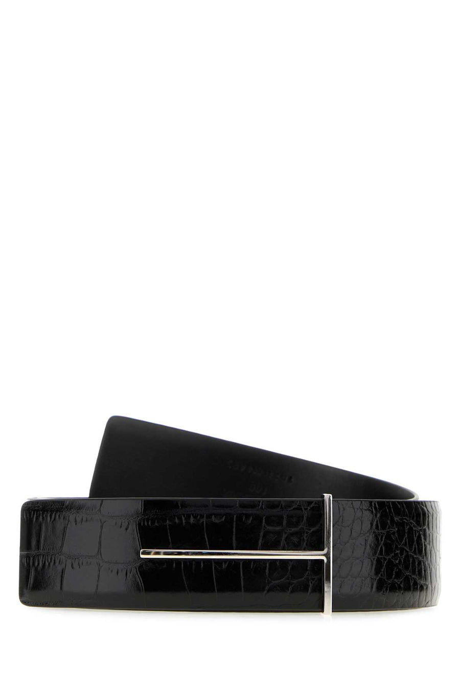 Black Leather Reversible Belt Cinture