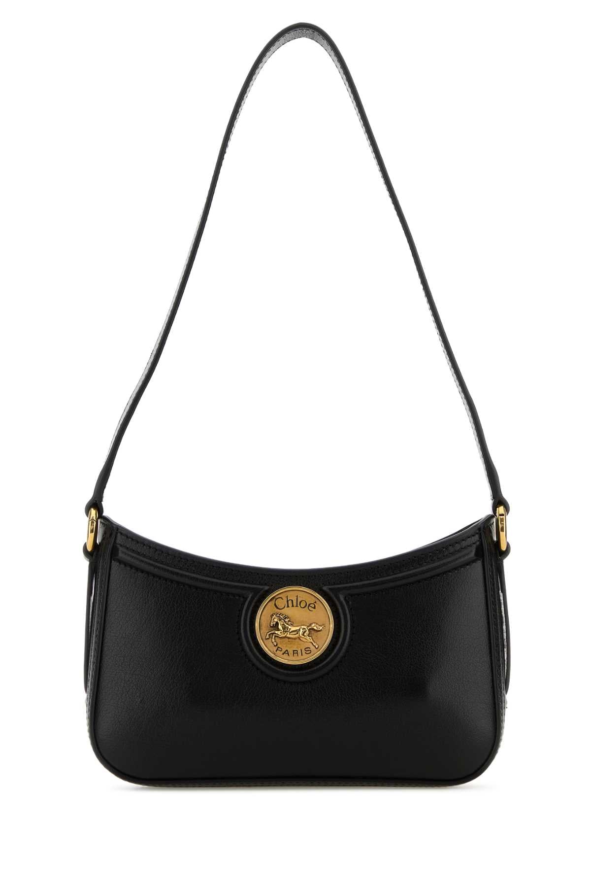 Black Leather Horse Medal Shoulder Bag Borse A Mano