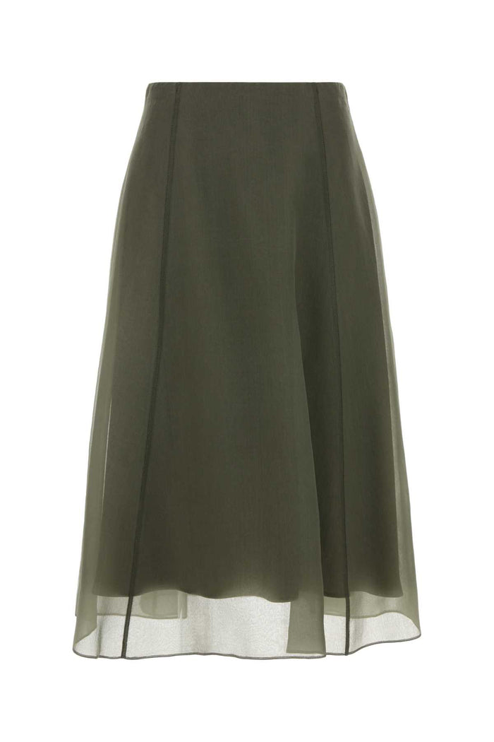 Sage Green Silk Skirt C9253 Gonne