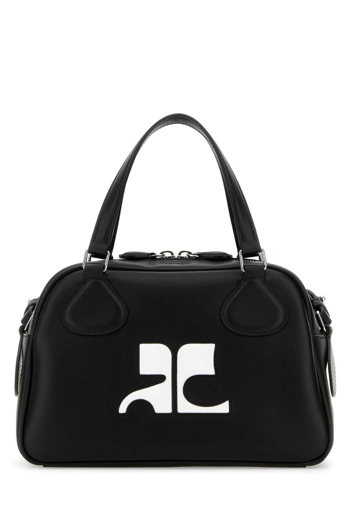 Black Leather Reedition Handbag Borse A Mano
