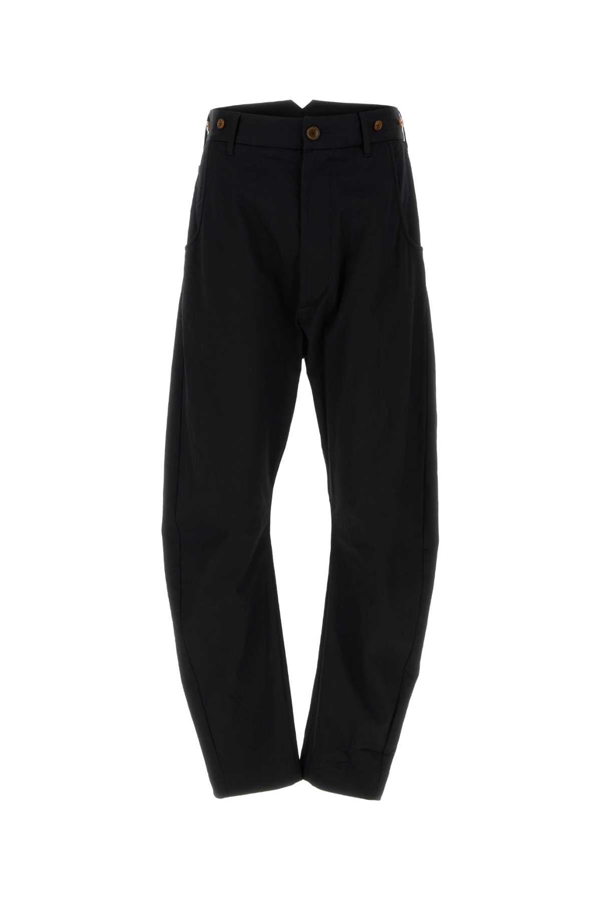 Black Stretch Cotton Pant Exterior: Elastane Pantaloni