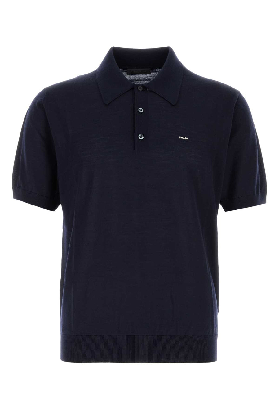 Prada 100% Wool polo shirt in navy