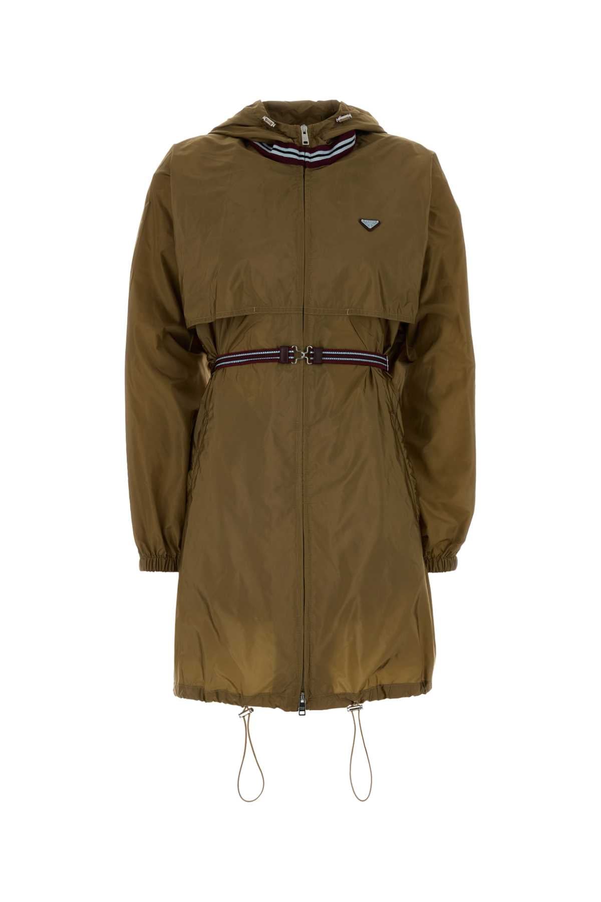 Army Green Re-Nylon Raincoat Sesamo Exterior: Nylon Giubbini