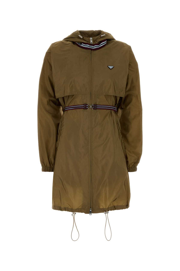 Army Green Re-Nylon Raincoat Sesamo Exterior: Nylon Giubbini