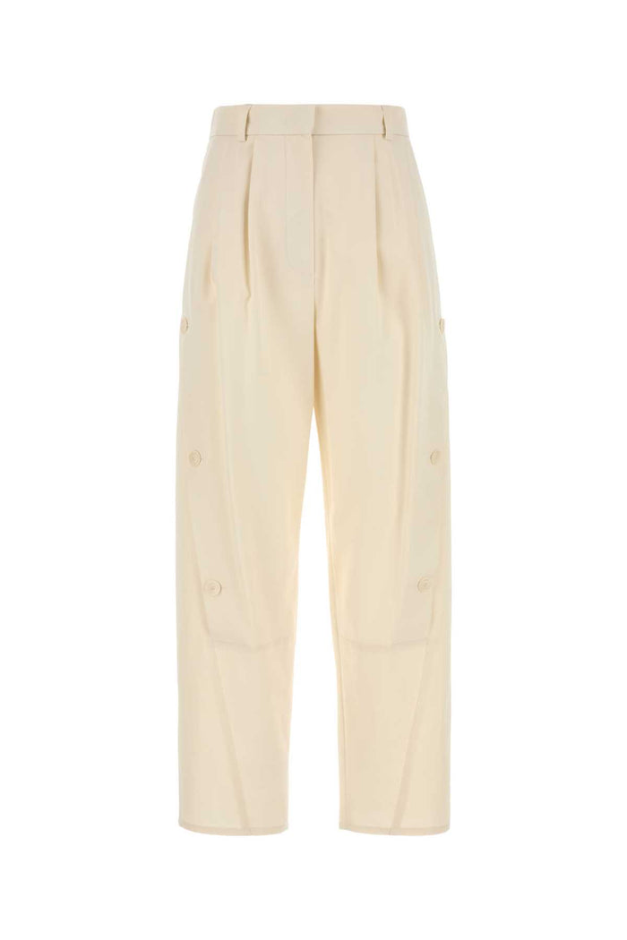 Ivory Cotton Duomo Pant Bianco Exterior: Pantaloni