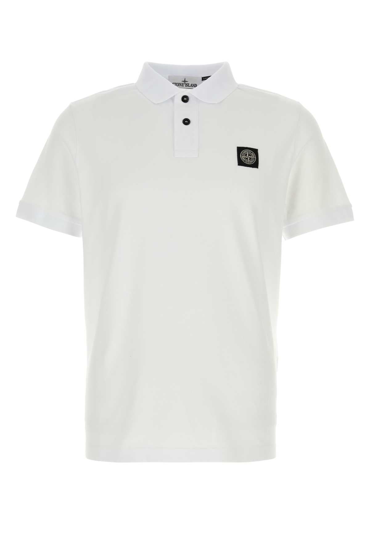 White Exterior: Cotton Elastane Polo