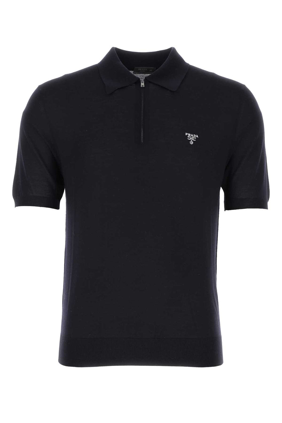 Prada 100% Wool polo shirt in navy