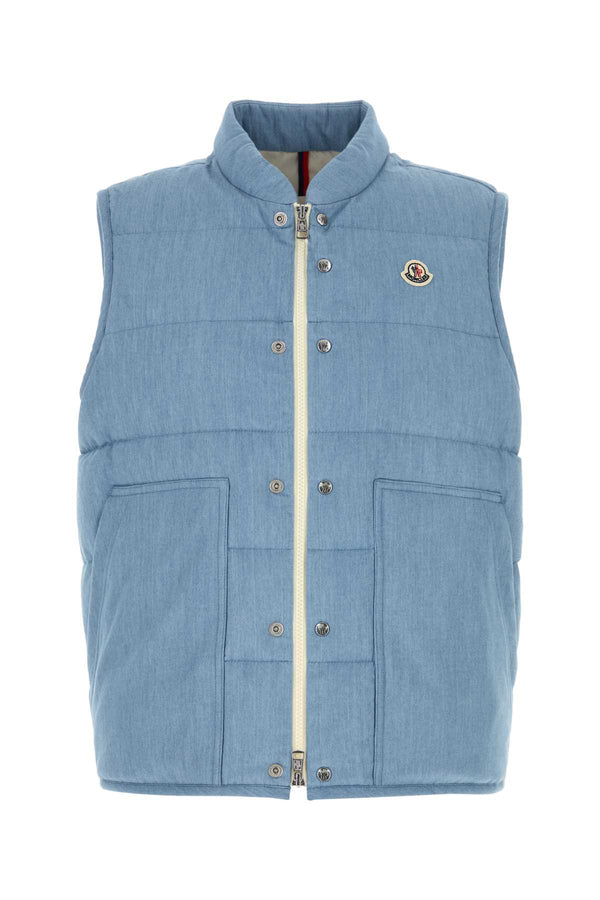 Moncler Vest Exterior: 100% Cotton down vest in blue