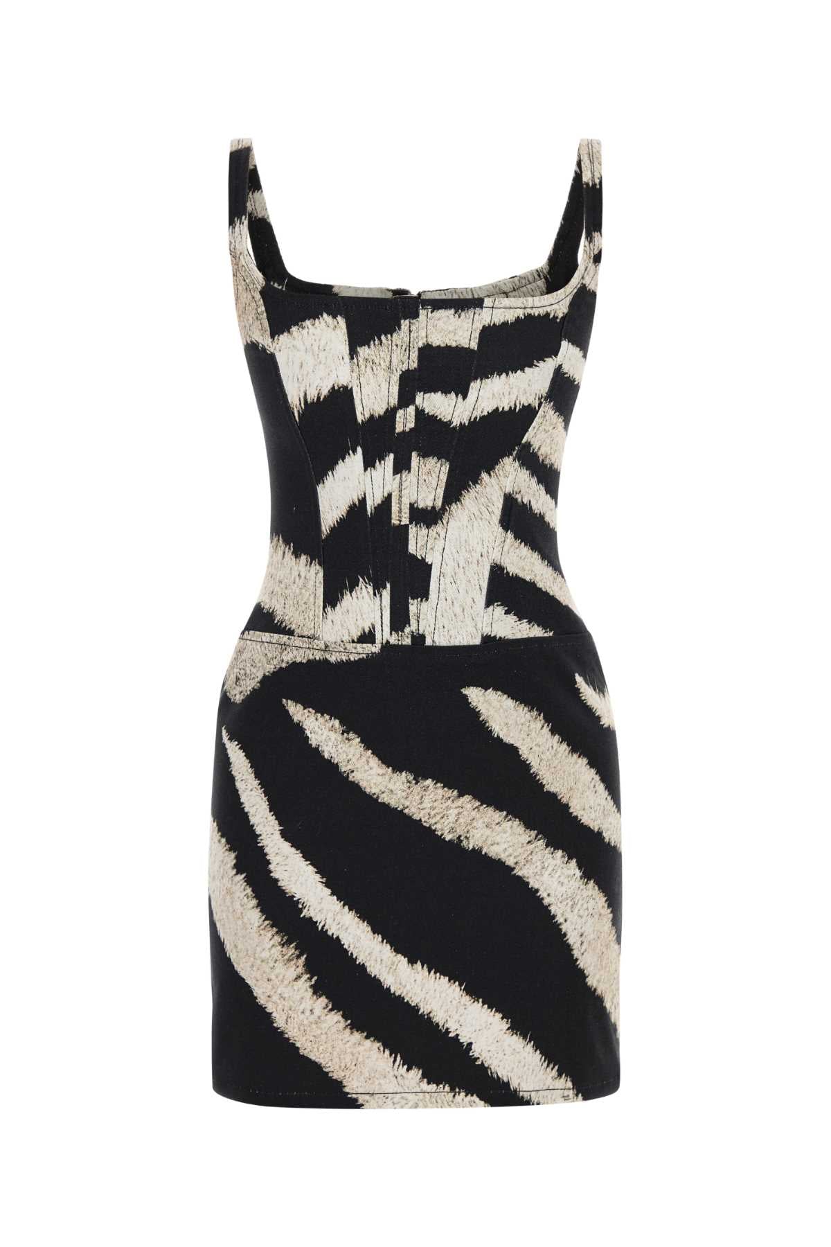 Printed Denim Mini Dress 99 Exterior: Cotton Abiti