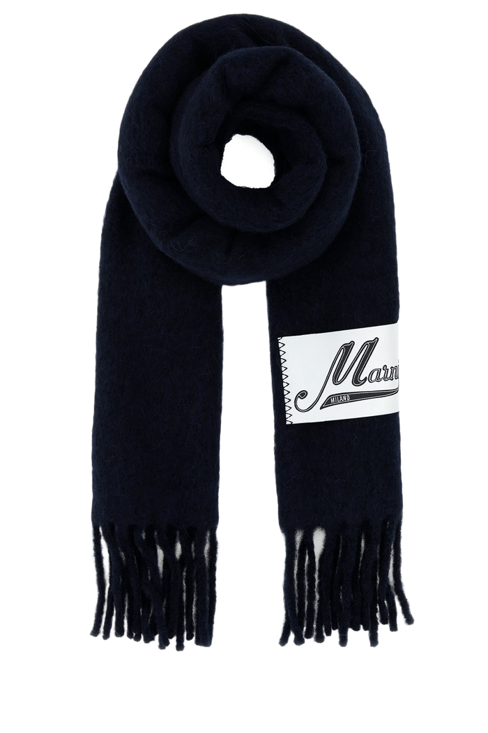 Midnight Blue Alpaca Blend Scarf Blublack Exterior: Nylon Sciarpe E Foulard