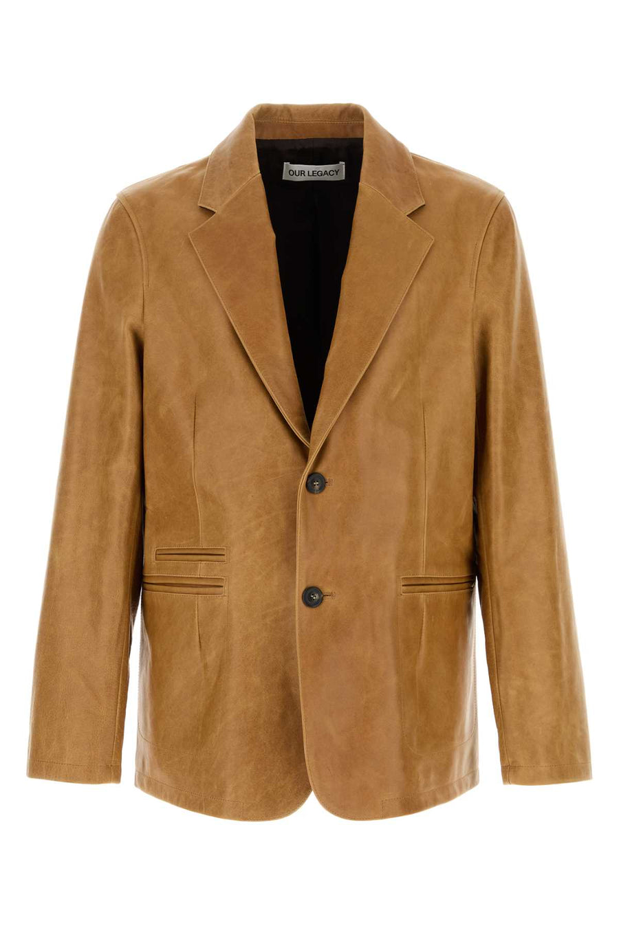 Our Legacy Blazer Exterior: 100% Bovine leather; Lining: 100% Viscose blazer in camel
