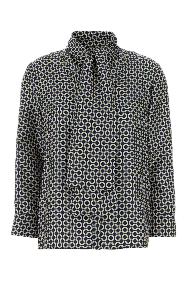 S Maxmara 100% Silk shirt in navy