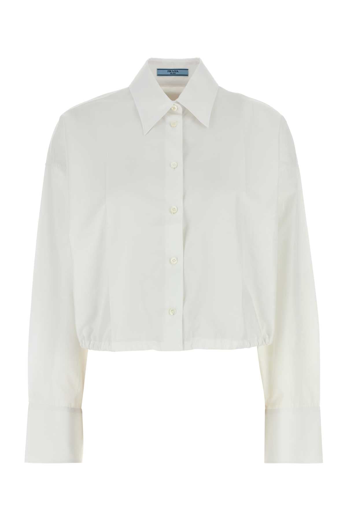 White Poplin Shirt Bianco Exterior: Cotton Camicie