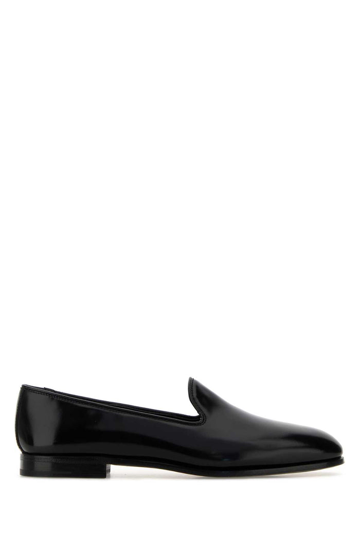 Black Leather Reign Ballerinas Mocassini