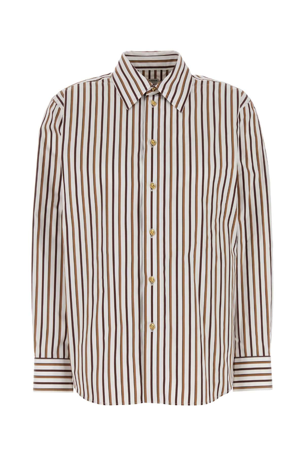Embroidered Poplin Shirt Chalktoffeebrown Exterior: Cotton Camicie