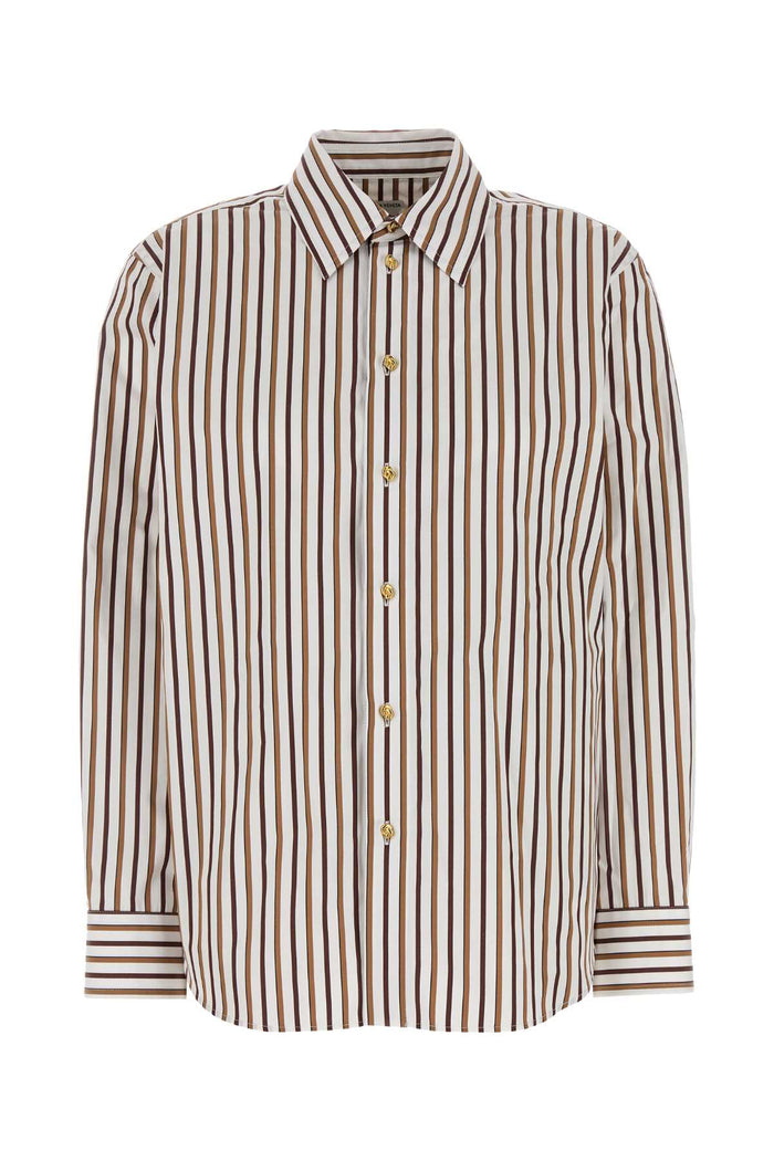 Embroidered Poplin Shirt Chalktoffeebrown Exterior: Cotton Camicie
