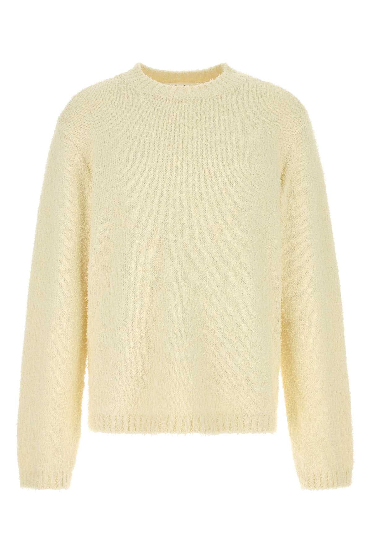 Ivory Cotton Blend Oversize Odilon Sweater Cream Exterior: Tencel Maglieria